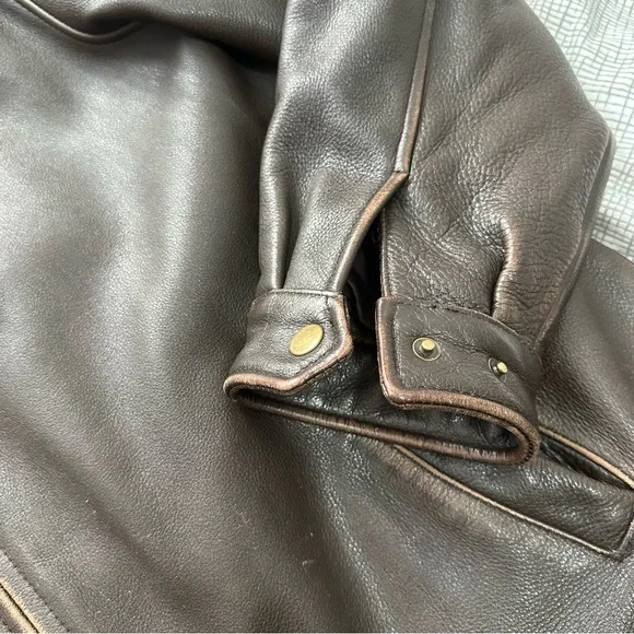 St. John's Bay Vintage Dark Brown 100% Leather Jacket - Picture 9 of 16